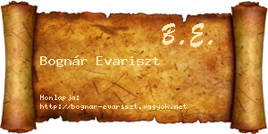 Bognár Evariszt névjegykártya